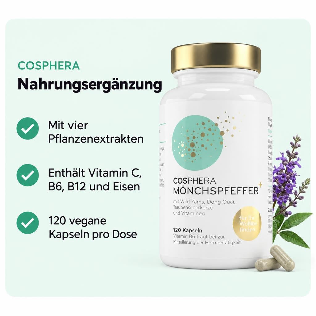 Cosphera Mönchspfeffer Komplex vegan – 120 Kapseln, 45,2 g – Bild 2