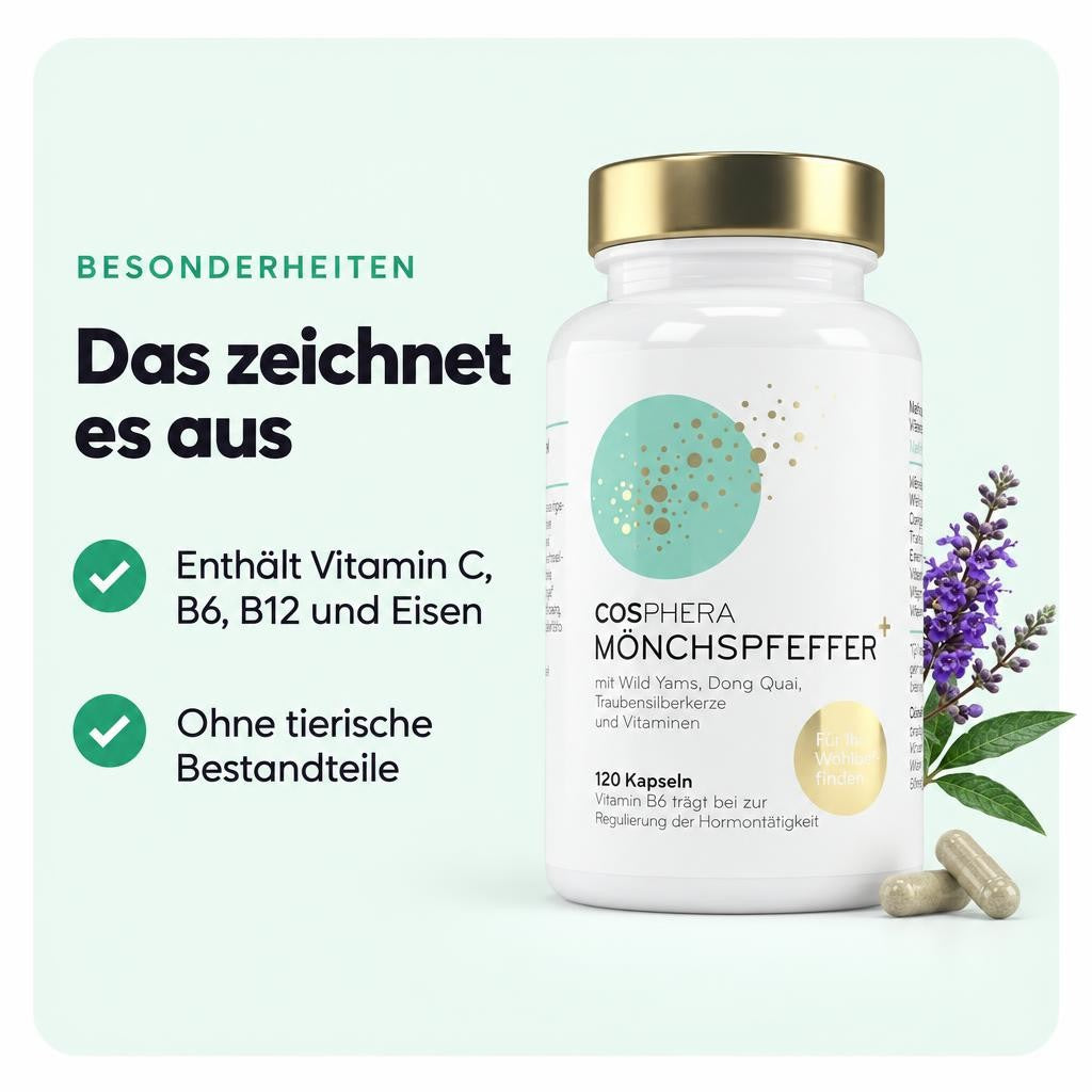 Cosphera Mönchspfeffer Komplex vegan – 120 Kapseln, 45,2 g – Bild 5