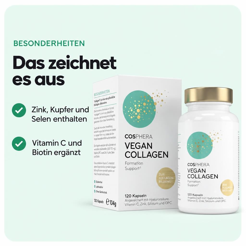 COSPHERA Vegan Collagen mit Vollagen® – 120 Kapseln – Bild 5