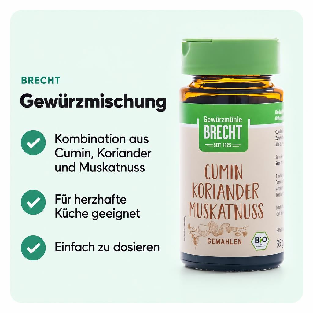 Brecht Cumin Koriander Muskatnuss Glas 35g – Bild 2