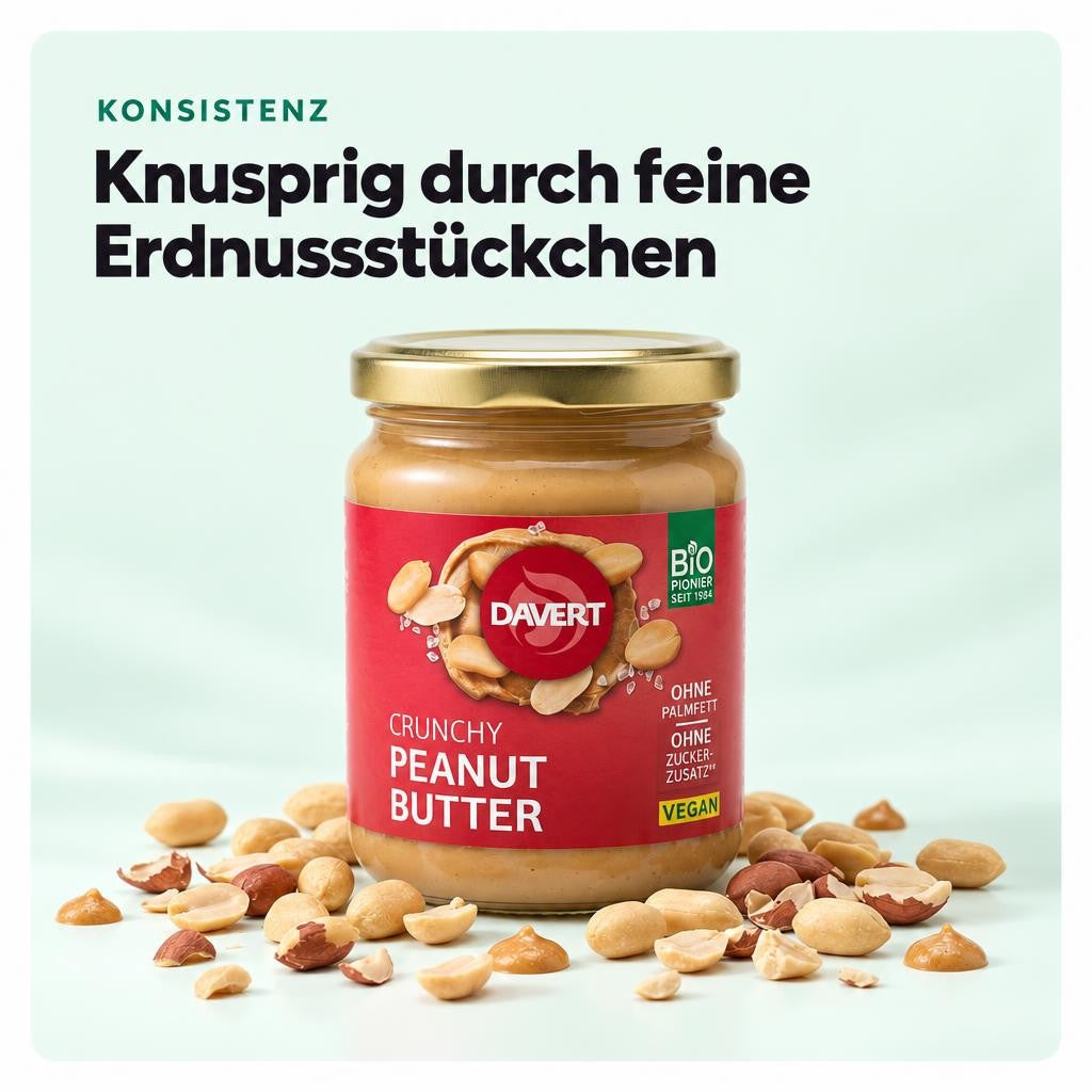 Davert bio Crunchy Peanutbutter 250g – Bild 4