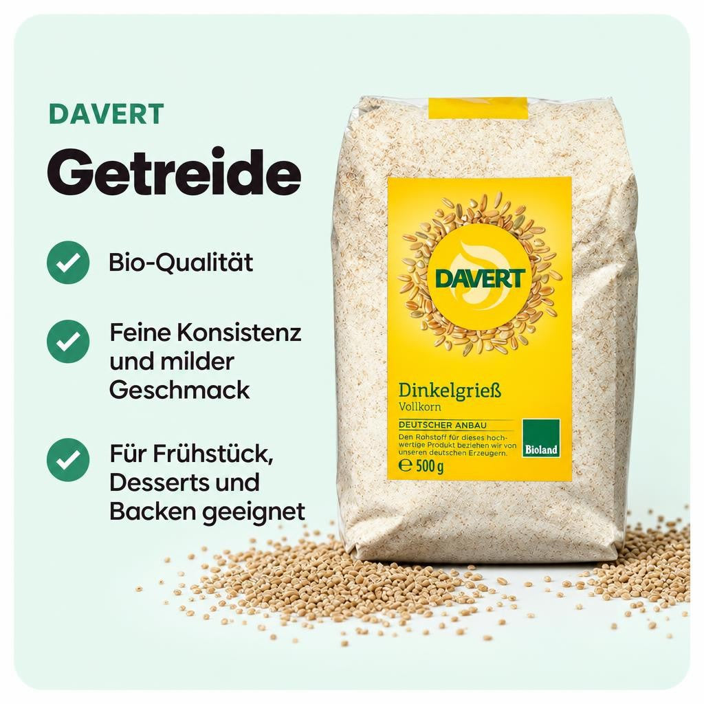 Davert Bio Dinkelgrieß, 500g – Bild 2