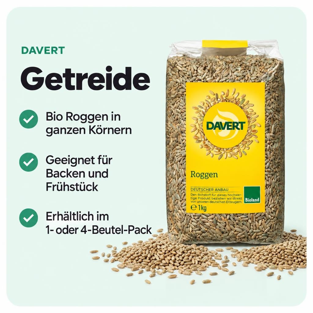 Davert Bio Roggen 1kg – Bild 2