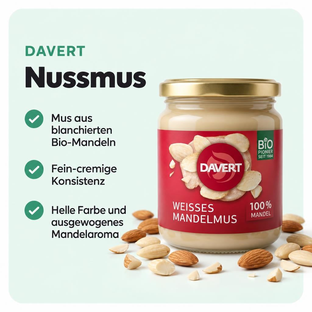 Davert weißes Bio Mandelmus - 250g – Bild 2