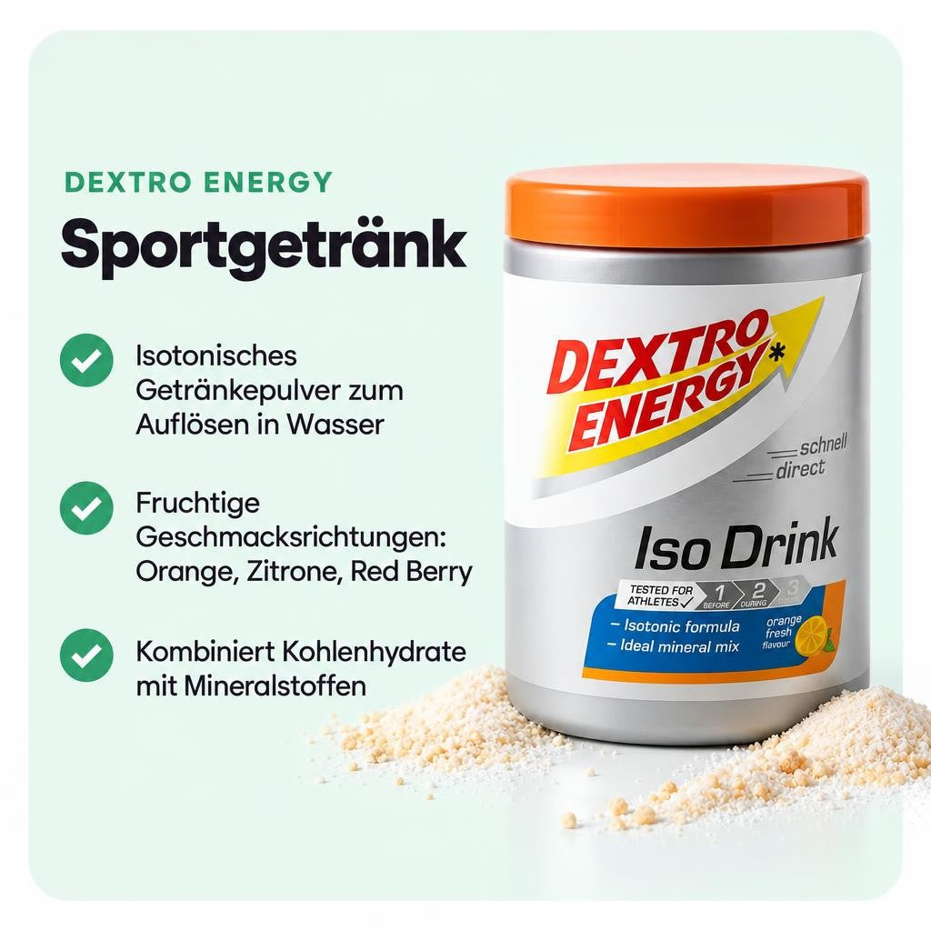 Isotonisches Getränkepulver mit fruchtigem Geschmack für Training und Alltag.