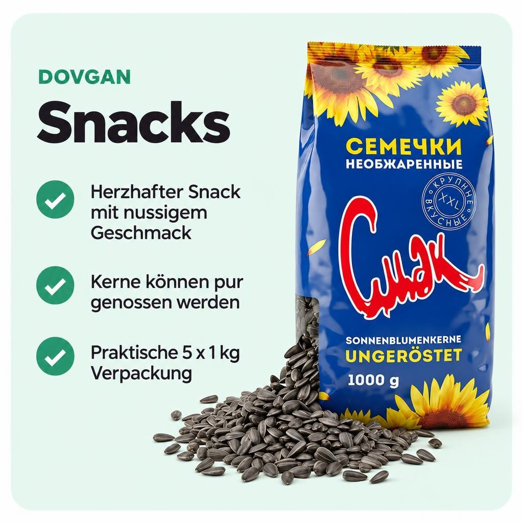 Knusprige Sonnenblumenkerne mit nussigem Aroma im 5er-Pack.