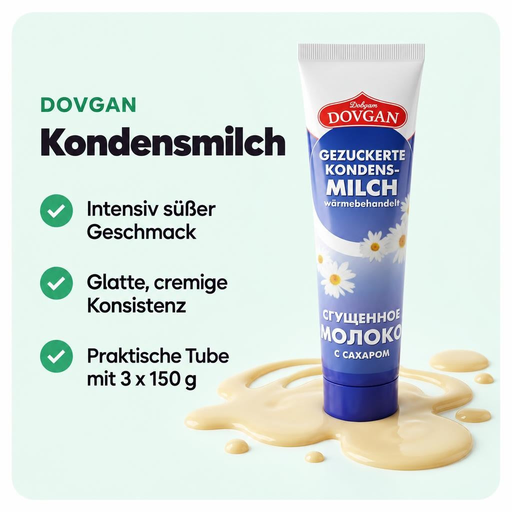 DOVGAN Gezuckerte Kondensmilch in Tube (3x150g) – Bild 2