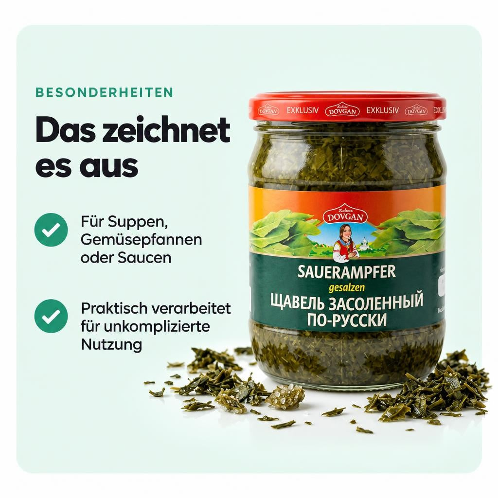 DOVGAN Sauerampfer gesalzen 280g Glas – Bild 5
