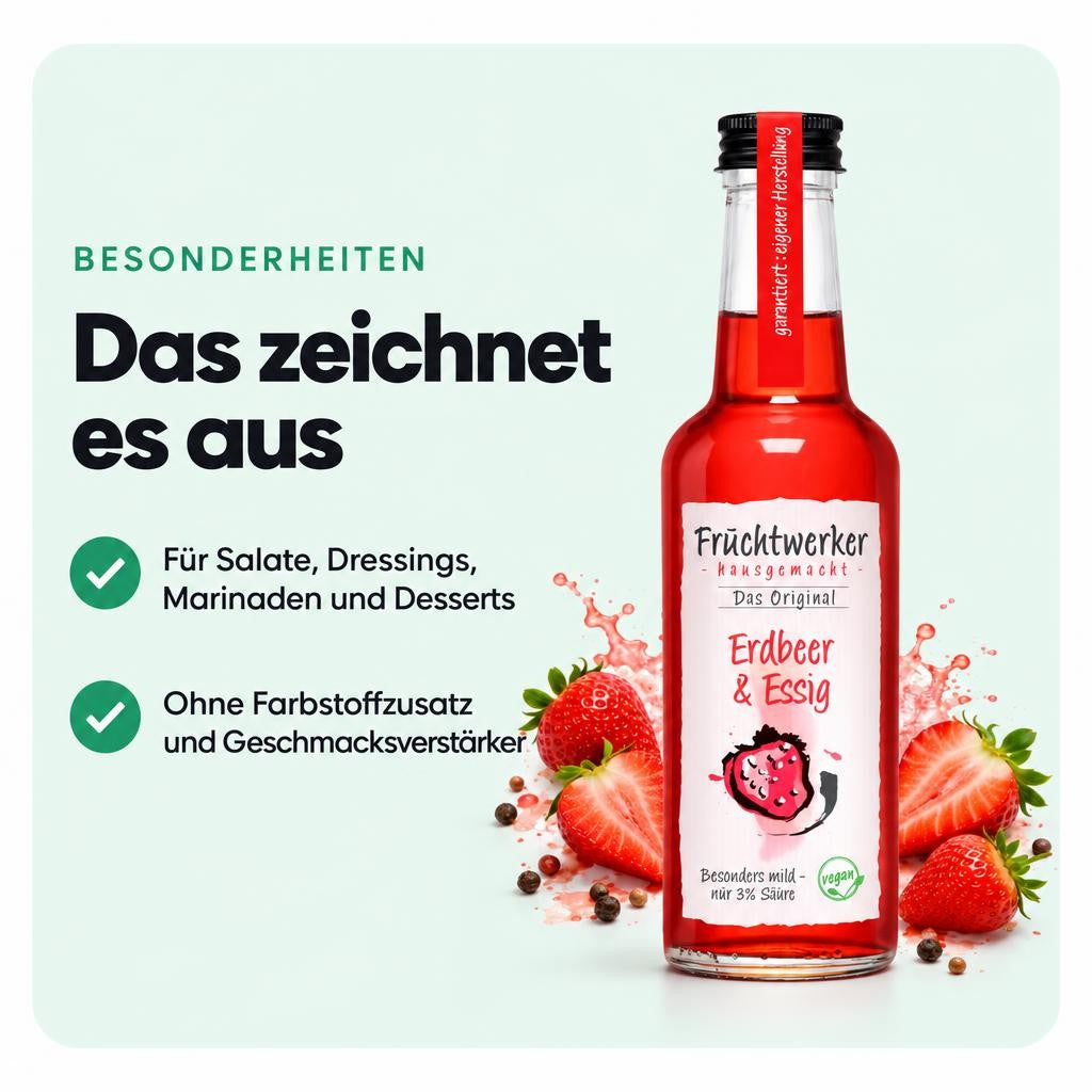Fruchtwerker Erdbeer & Essig 250ml – Bild 5