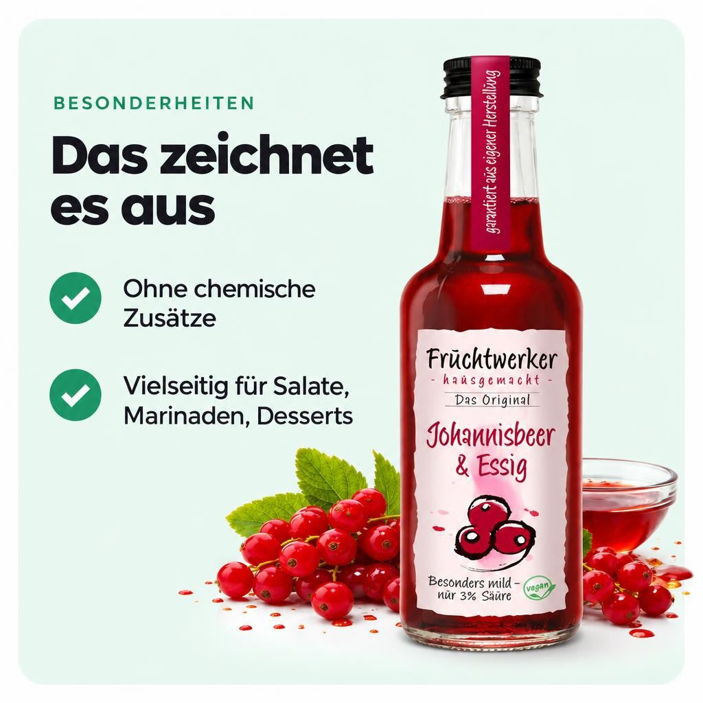 Fruchtwerker Johannisbeer & Essig 250ml – Bild 5
