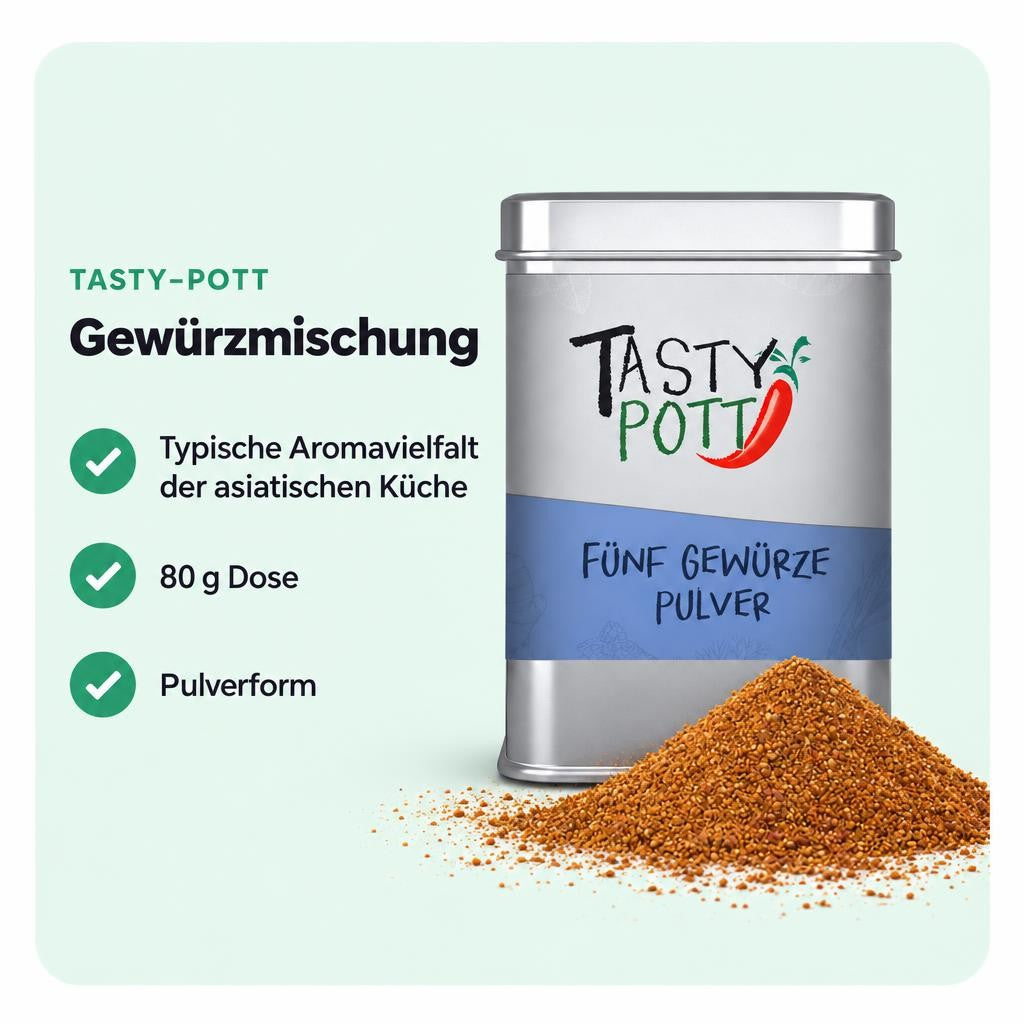 Tasty Pott Fünf Gewürze Pulver Mischung - 80g Dose – Bild 2