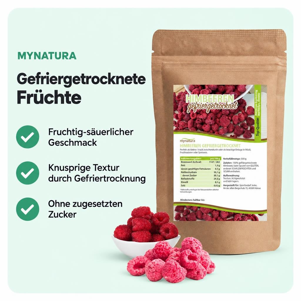 Mynatura Gefriergetrocknete Himbeeren – 500g – Bild 2