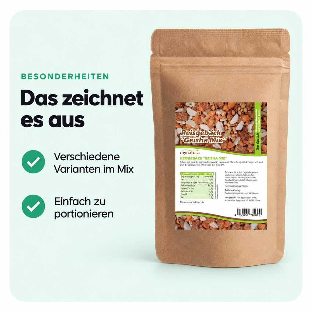 Mynatura Geisha Mix – Knusprige Reiscracker Mischung 1 kg Beutel – Bild 5