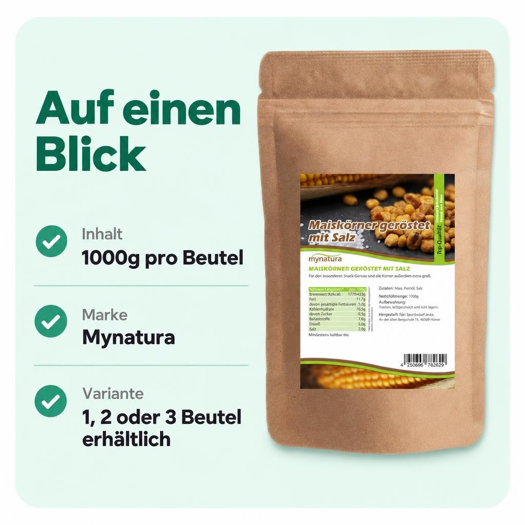 Mynatura geröstete Maiskörner mit Salz – 1000g – Bild 3