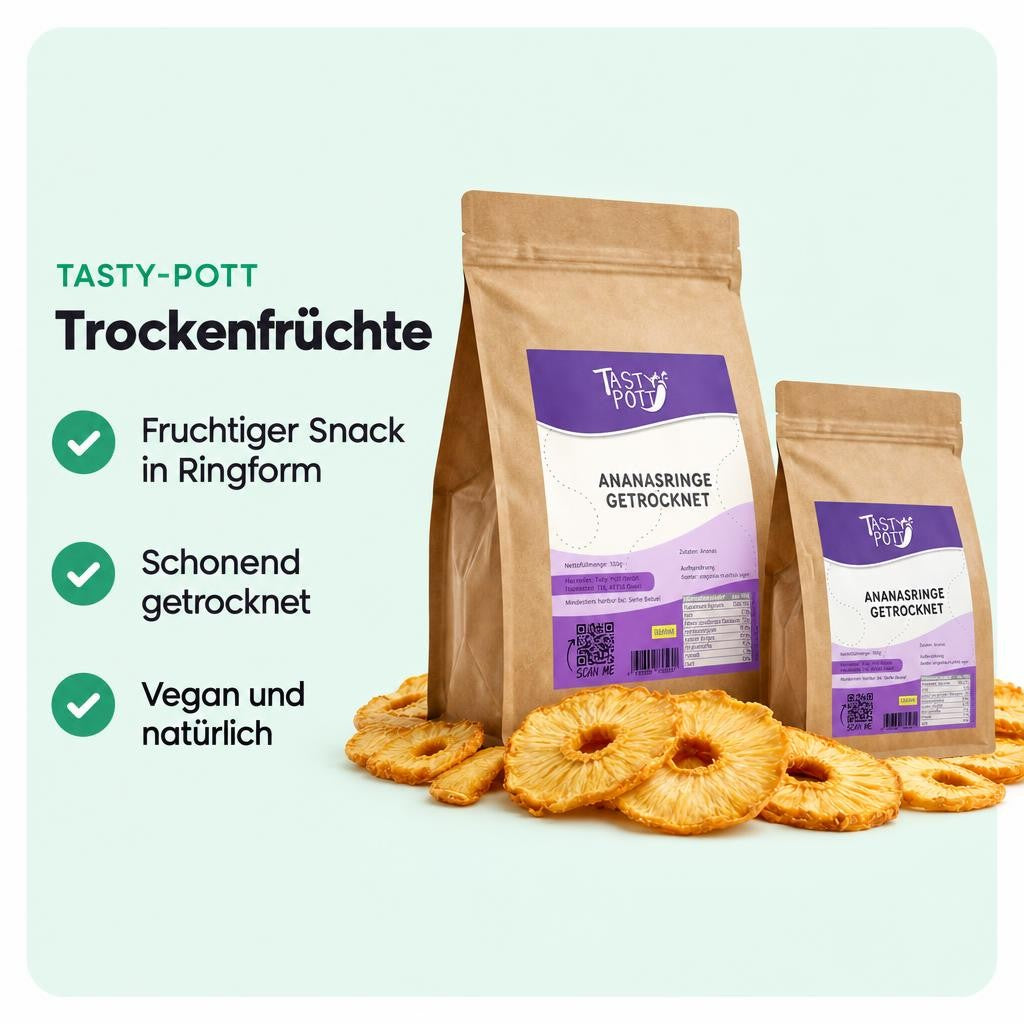 Tasty Pott getrocknete Ananasringe - im Beutel – Bild 2