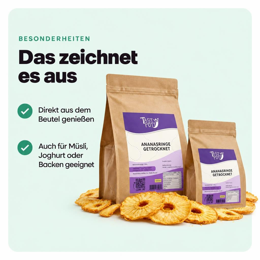 Tasty Pott getrocknete Ananasringe - im Beutel – Bild 5