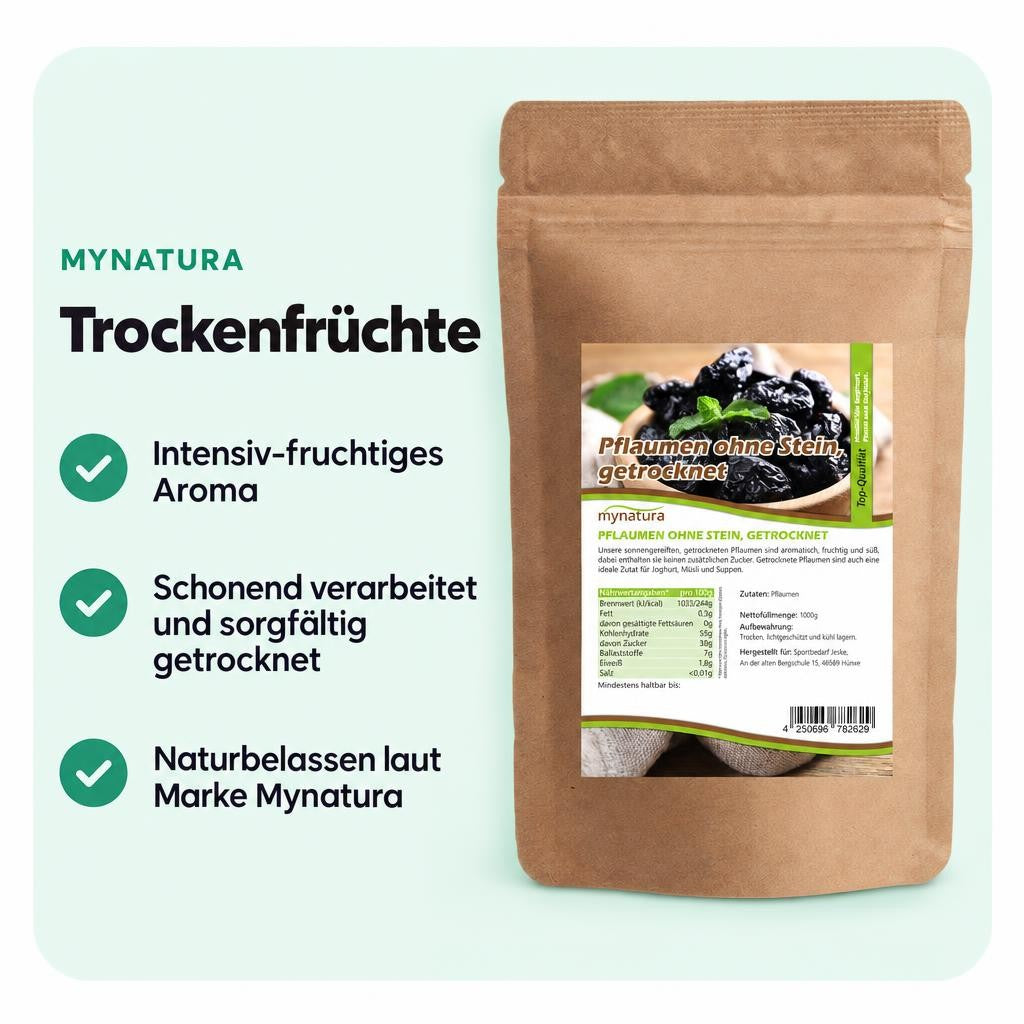 Mynatura Getrocknete Pflaumen in Premiumqualität – 1000g – Bild 2