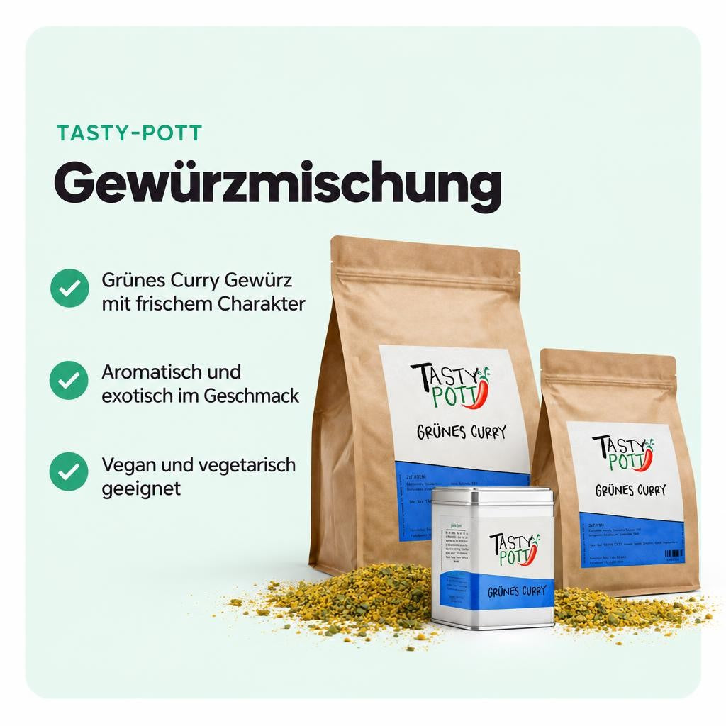 Aromatisches grünes Curry mit exotischer Note – flexibel dosierbar.