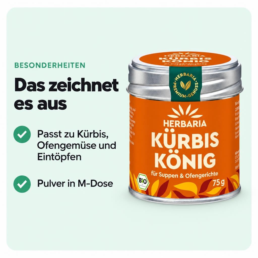 Herbaria Kürbiskönig bio 75g M-Dose – Bild 5