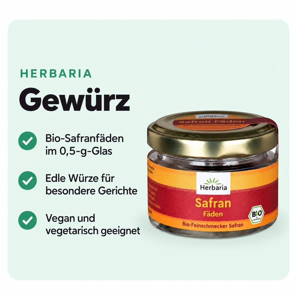 Herbaria Safran-Fäden bio 0,5g im Glas – Bild 2