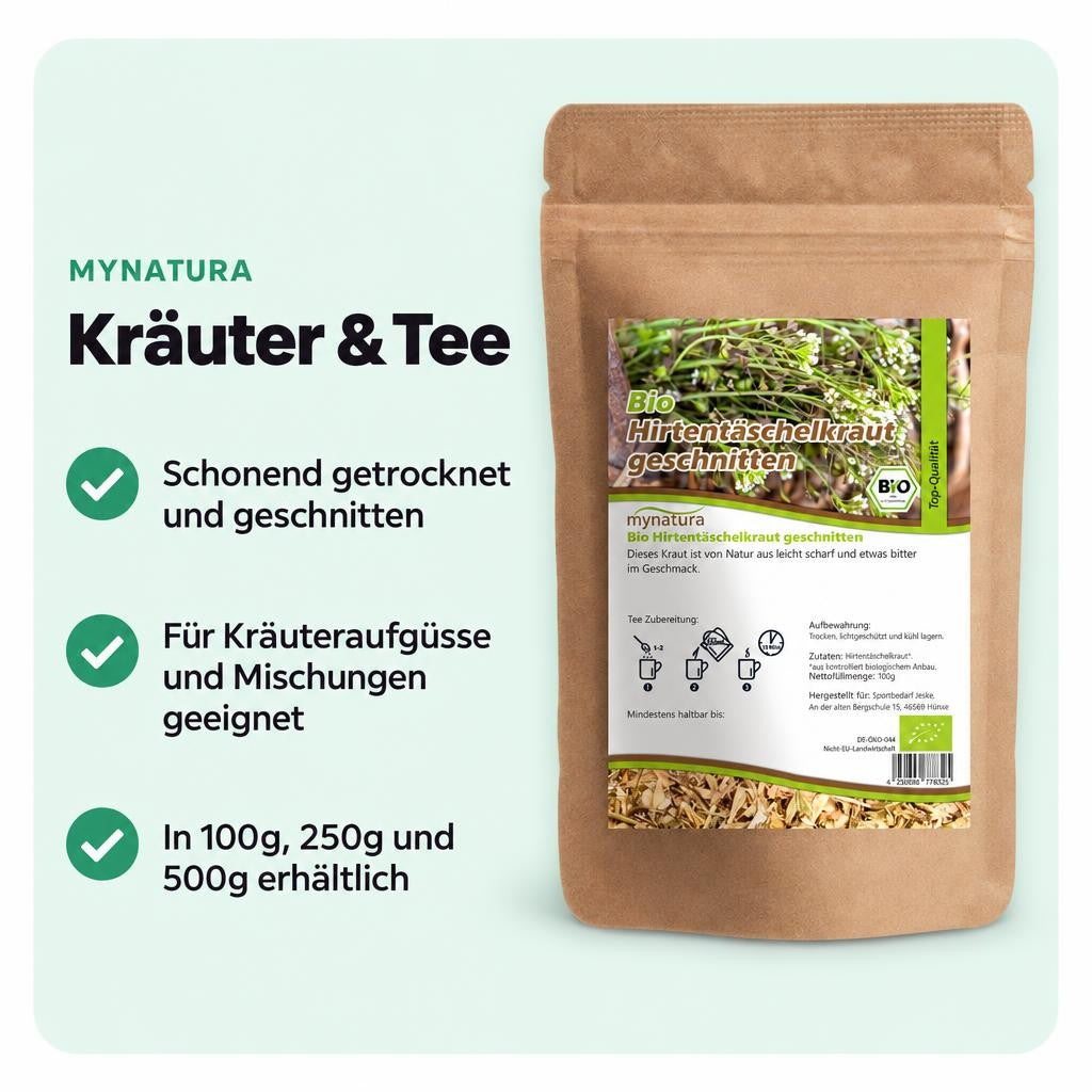 Mynatura Bio Hirtentäschelkraut getrocknet & geschnitten – in verschiedenen Größen – Bild 2