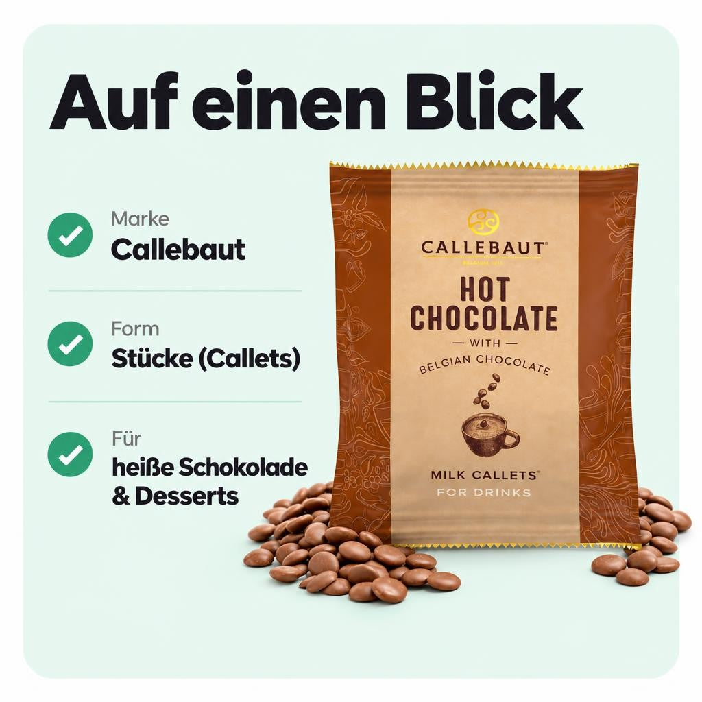 Callebaut  Hot Chocolate Vollmilch Callets, (25x35g) – Bild 3