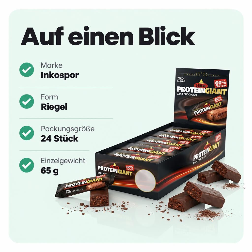 Inko X-Treme Protein Giant Riegel Box 24x65g – Bild 3