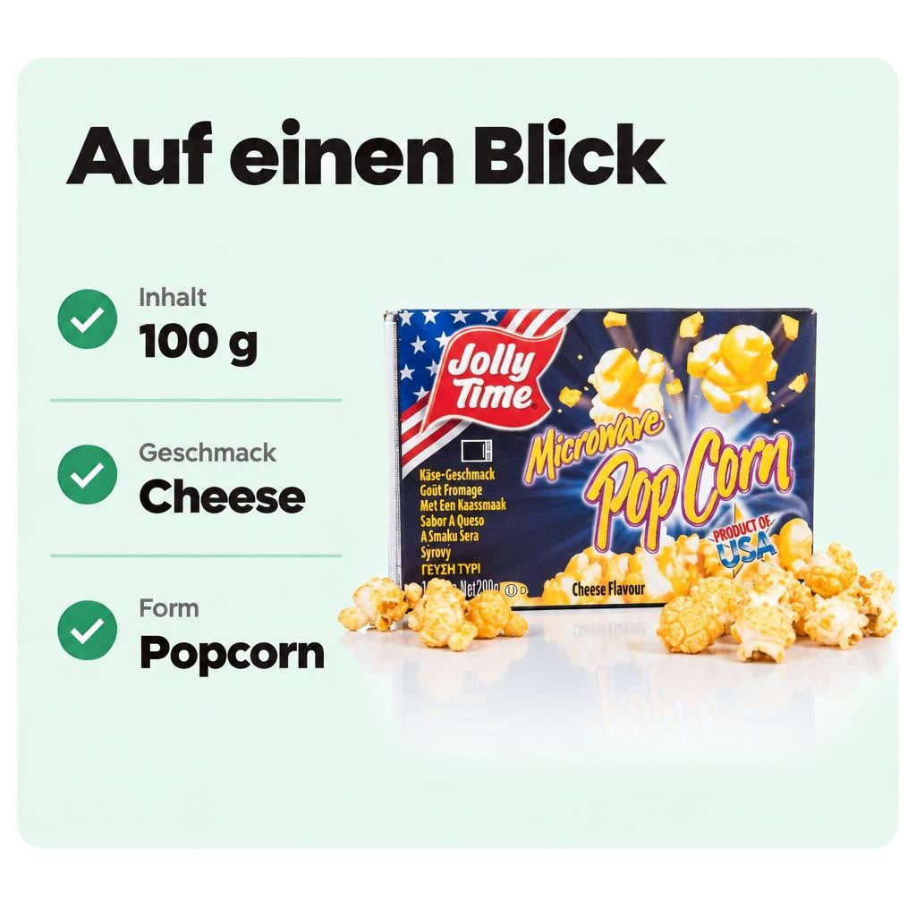 Jolly Time Mikrowellen Popcorn Cheese 100g – Bild 3