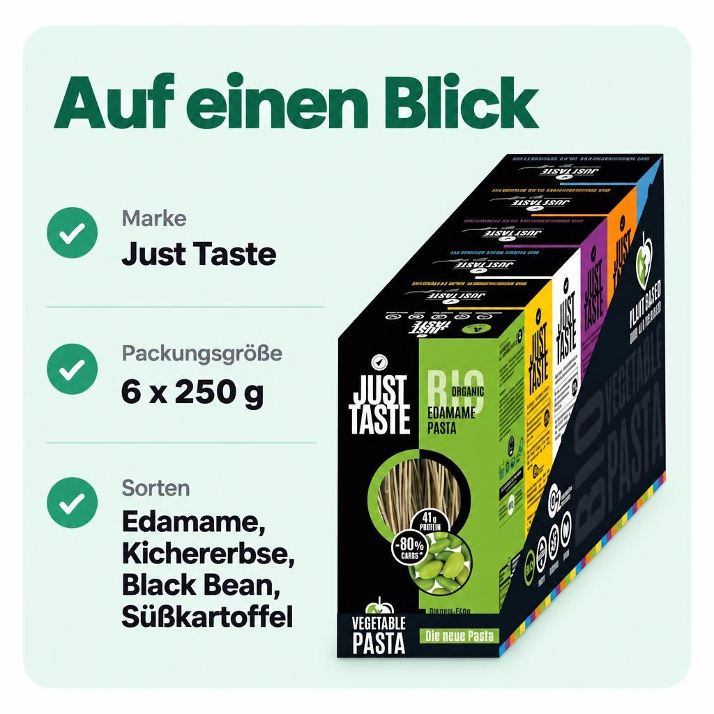 JUST TASTE – Bunte Nudel Vielfalt - Die neue BIO Gemüse Pasta – 6er Pack á 250g – Bild 3