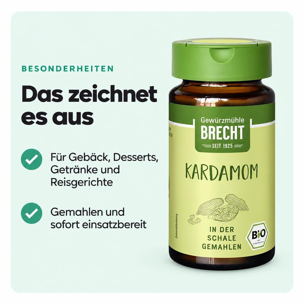 Brecht Kardamom gemahlen - Glas 30g – Bild 5