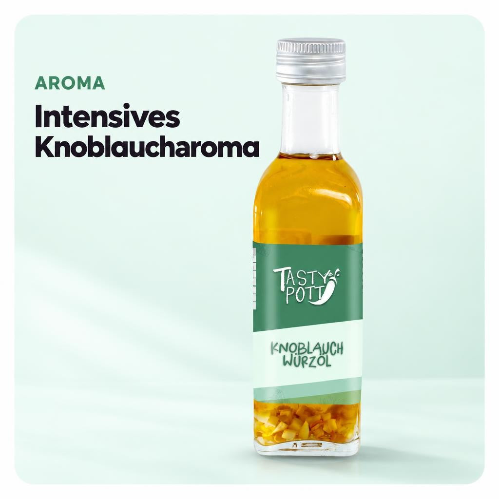 Tasty Pott Knoblauch Würzöl - 100ml Flasche – Bild 4
