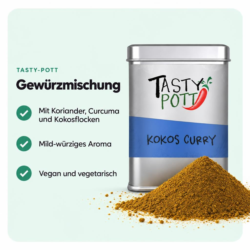 Tasty Pott Kokos Curry Gewürz - 75g Dose – Bild 2