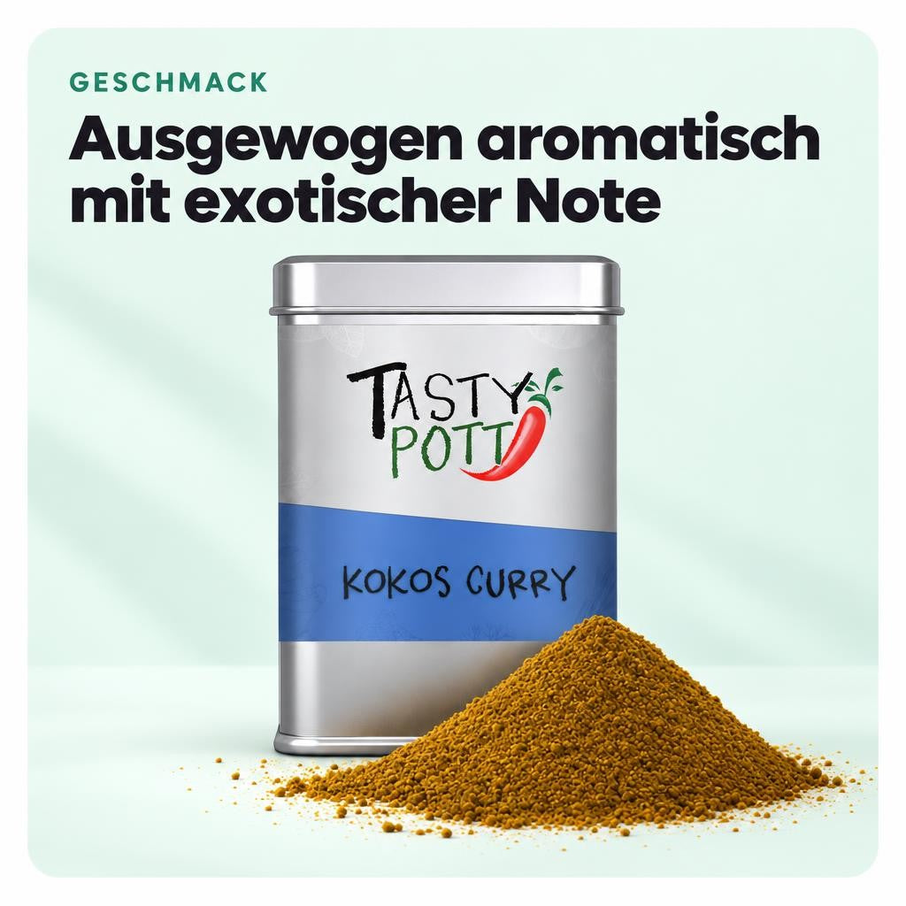 Tasty Pott Kokos Curry Gewürz - 75g Dose – Bild 4