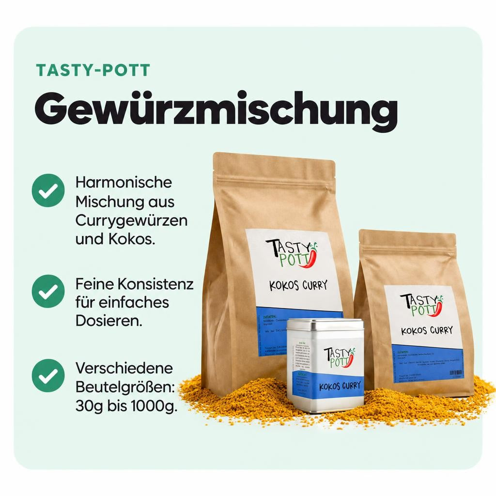 Tasty Pott Kokos Curry Gewürz -  im Beutel – Bild 2