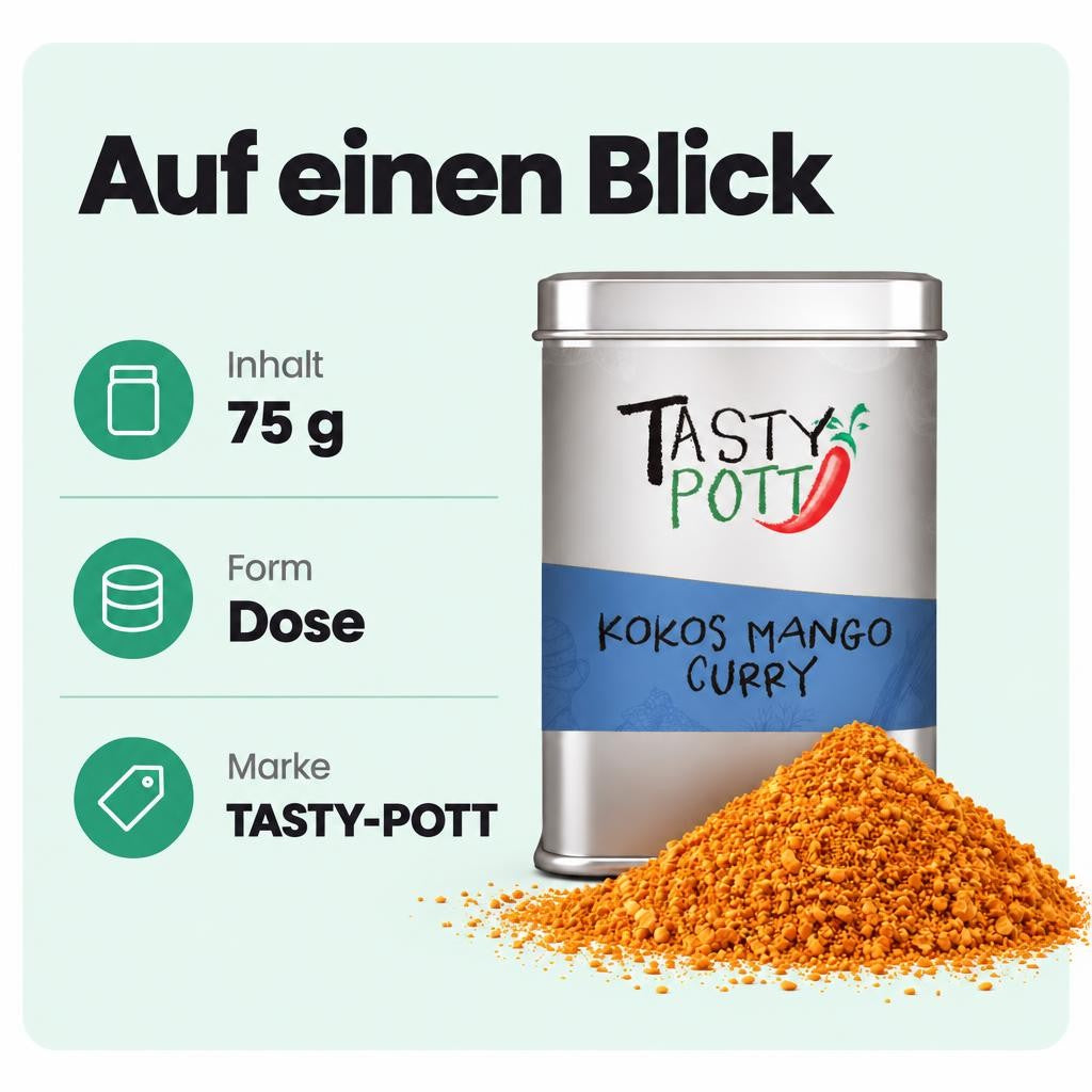 Tasty Pott Kokos Mango Curry Gewürz - 75g Dose – Bild 3