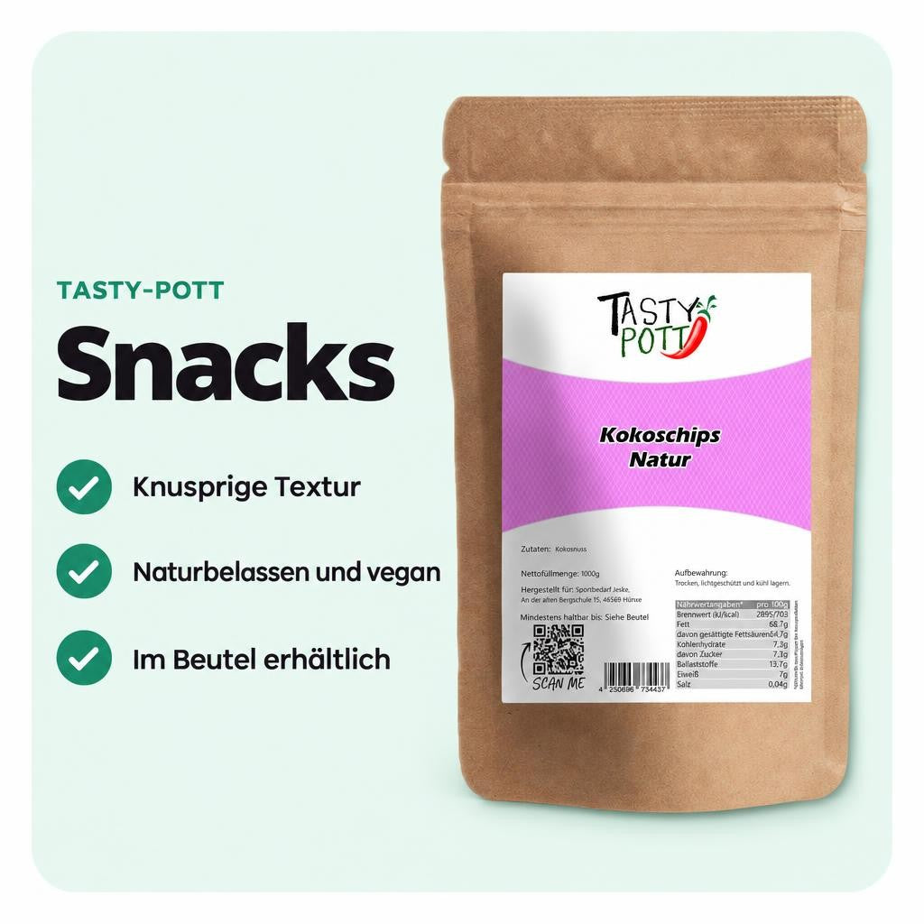 Tasty Pott Kokoschips natur - im Beutel – Bild 2