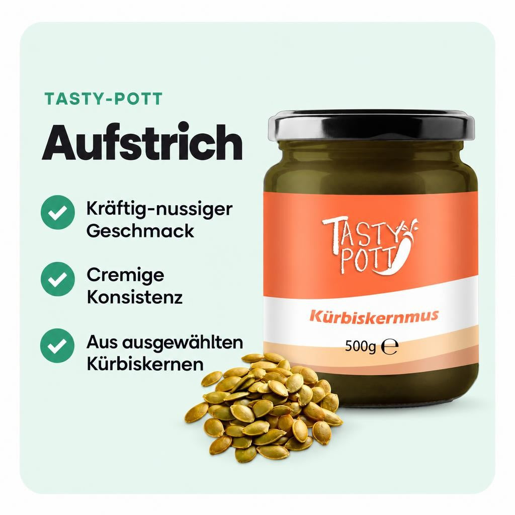 Kräftig-nussiger Geschmack und cremige Konsistenz aus ausgewählten Kürbiskernen.