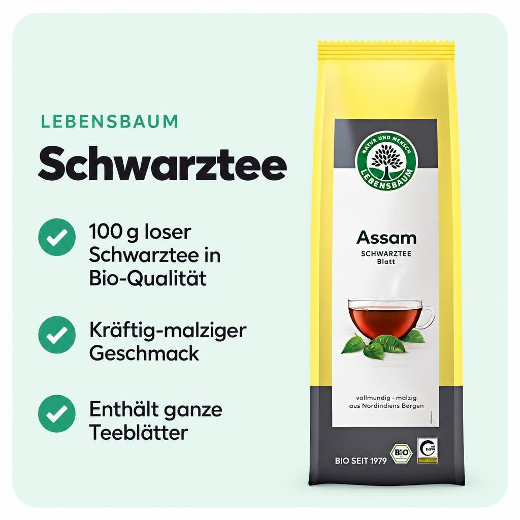 Loser Assam Schwarztee aus ganzen Blättern mit vollmundig-malzigem Charakter.