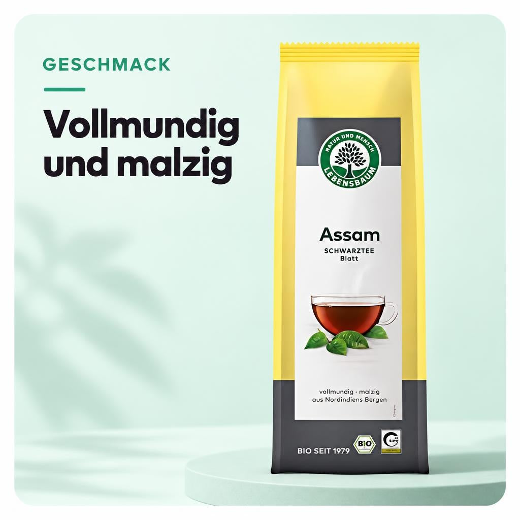 Lebensbaum Bio Assam Schwarztee ganzes Blatt, lose - 100% natürlicher Genuss - 100g – Bild 4