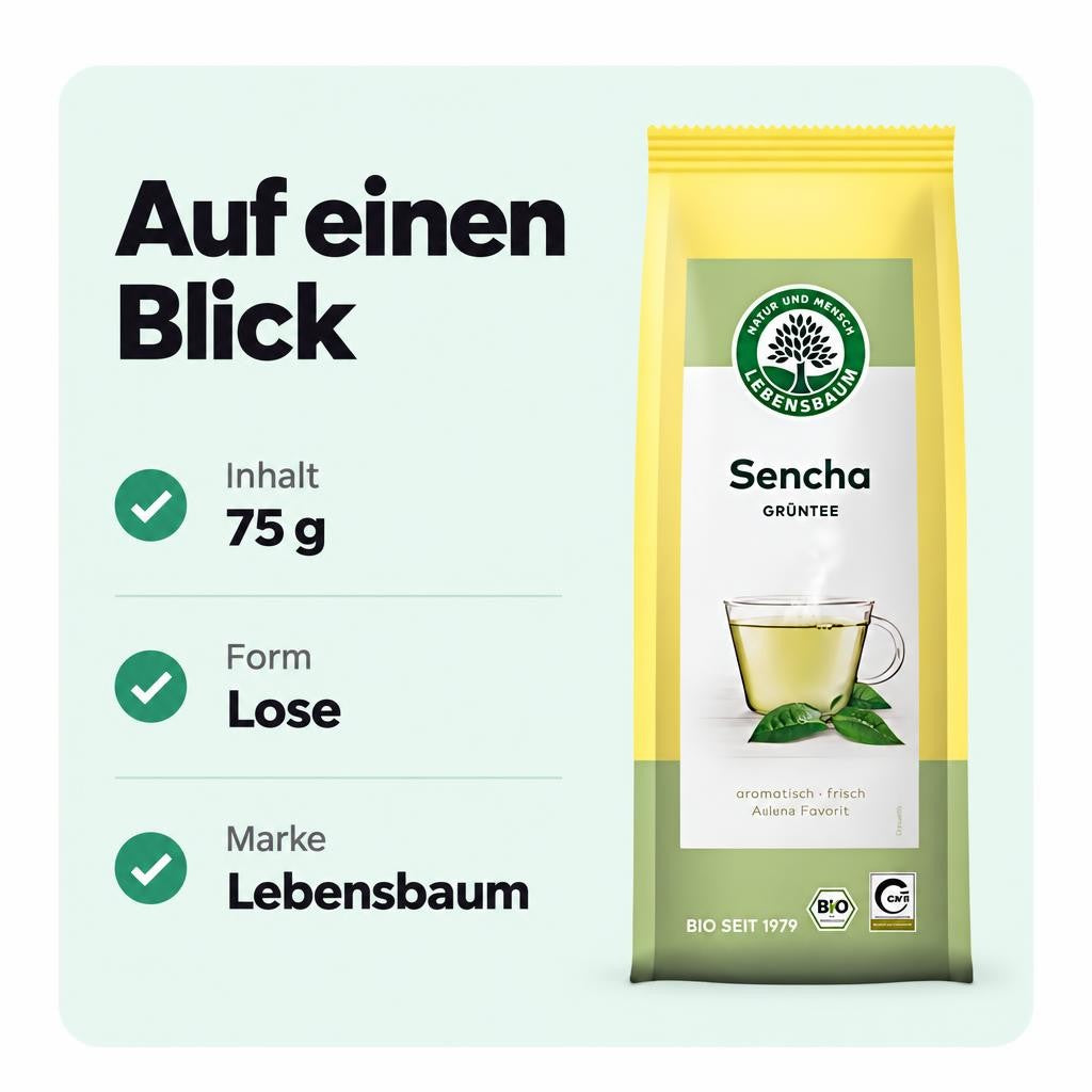 Loser Bio-Sencha mit frischem, mild-herbem Charakter für klare Teemomente.