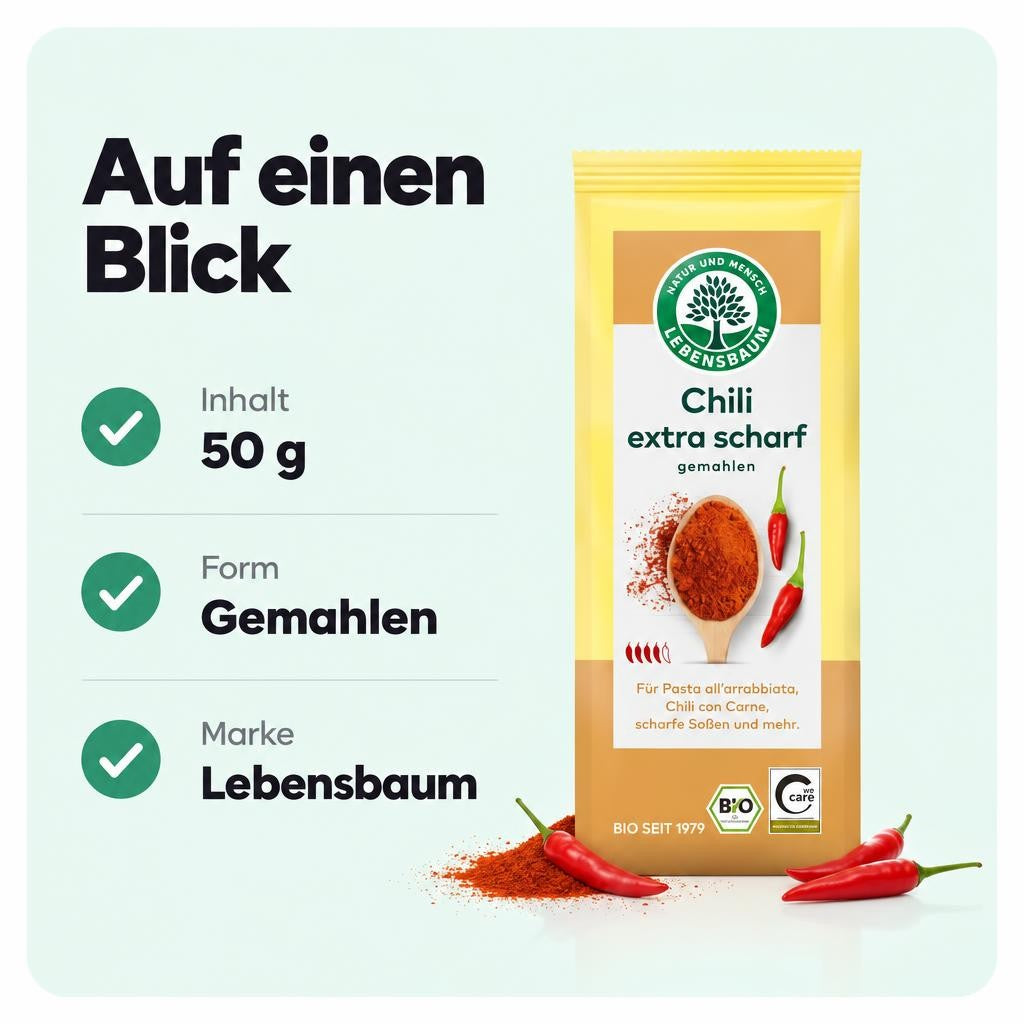Lebensbaum Bio Chili - gemahlen - extra scharf 50g – Bild 3