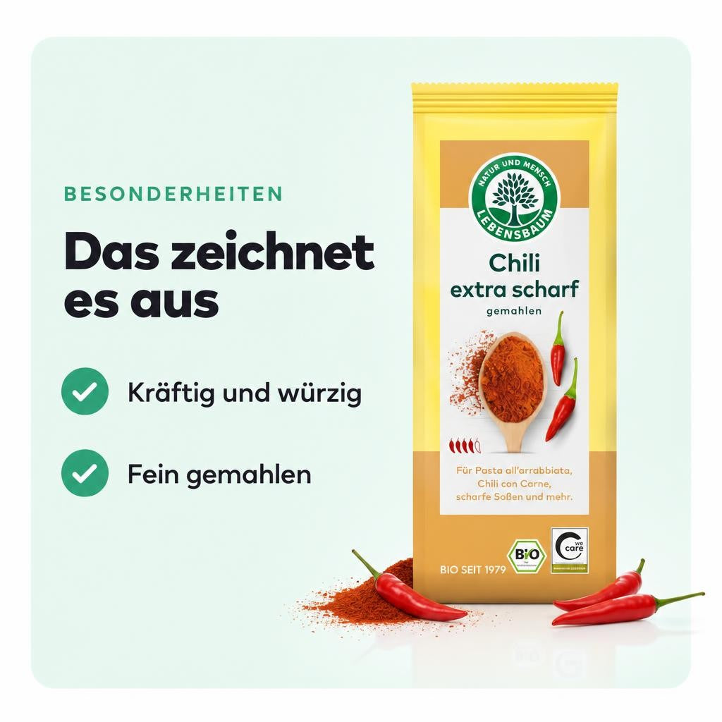Lebensbaum Bio Chili - gemahlen - extra scharf 50g – Bild 5