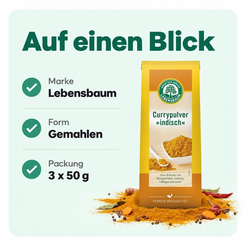 Lebensbaum bio Currypulver - Indisch, 3 x 50g – Bild 3