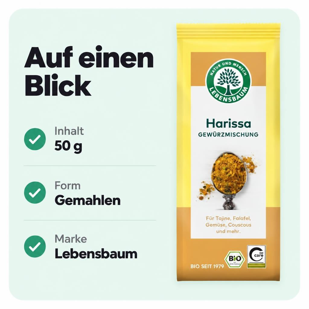 Lebensbaum BIO Harissa, Gewürzmischung, 50 g – Bild 3