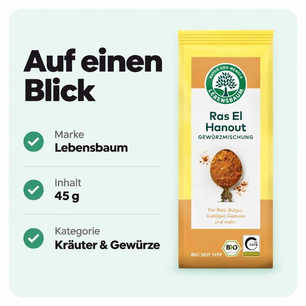 Lebensbaum Ras El Hanout, Bio-Gewürzmischung - 45 g – Bild 3