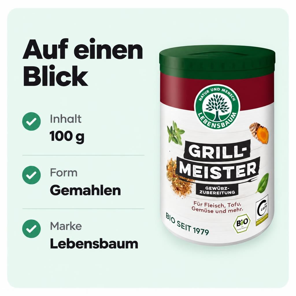 Lebensbaum BIO Grillmeister, Gewürzzubereitung, 100 g – Bild 3