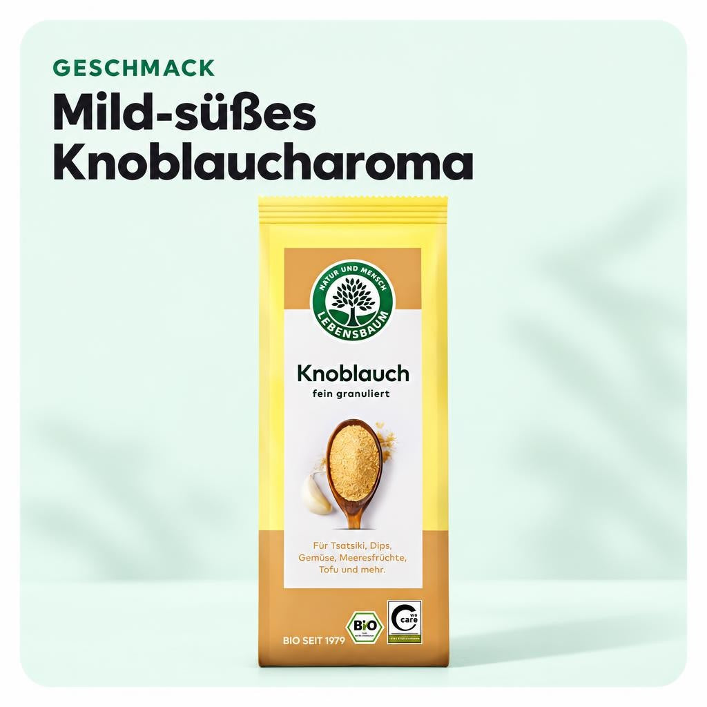 Lebensbaum Knoblauch, fein granuliert, Bio-Knoblauchgranulat für Dips 70 g – Bild 4