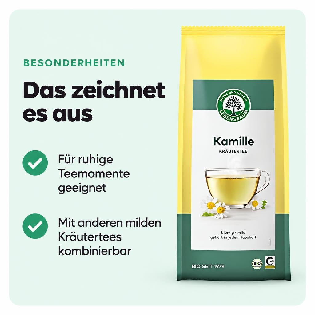 Lebensbaum Bio Kamille loser Tee 80g – Bild 5