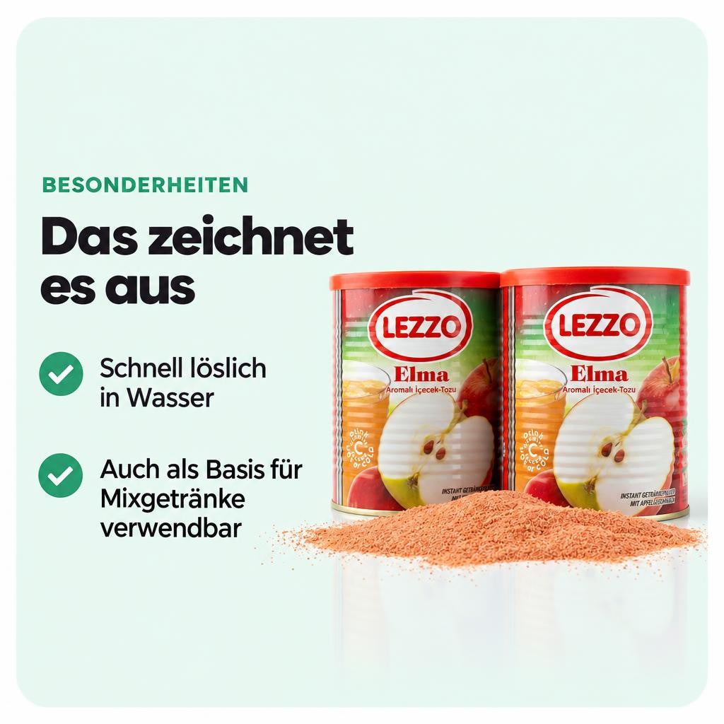 Lezzo Apfel - Instantgetränk mit Apfelgeschmack ab 700g – Bild 5