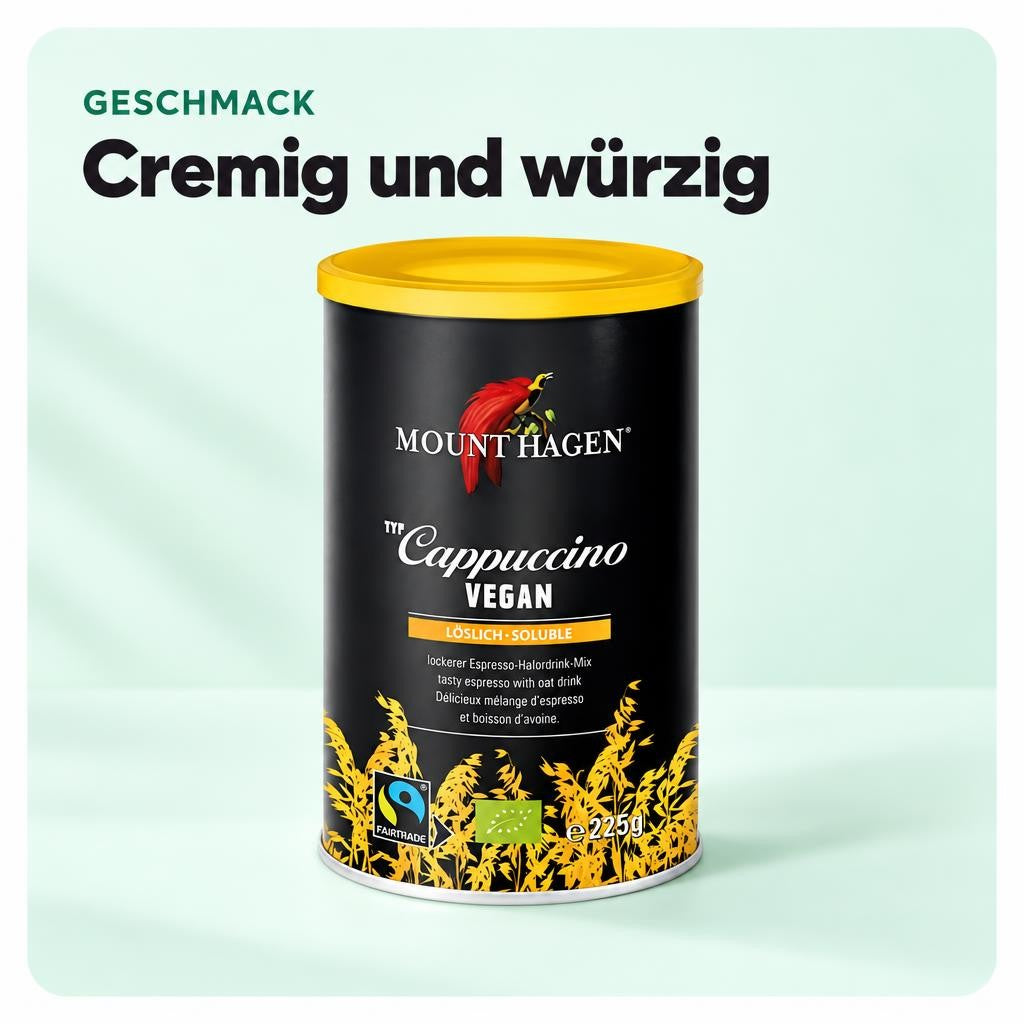 Mount Hagen Hafer-Cappuccino , vegan, bio & fair , 225g, Dose – Bild 4